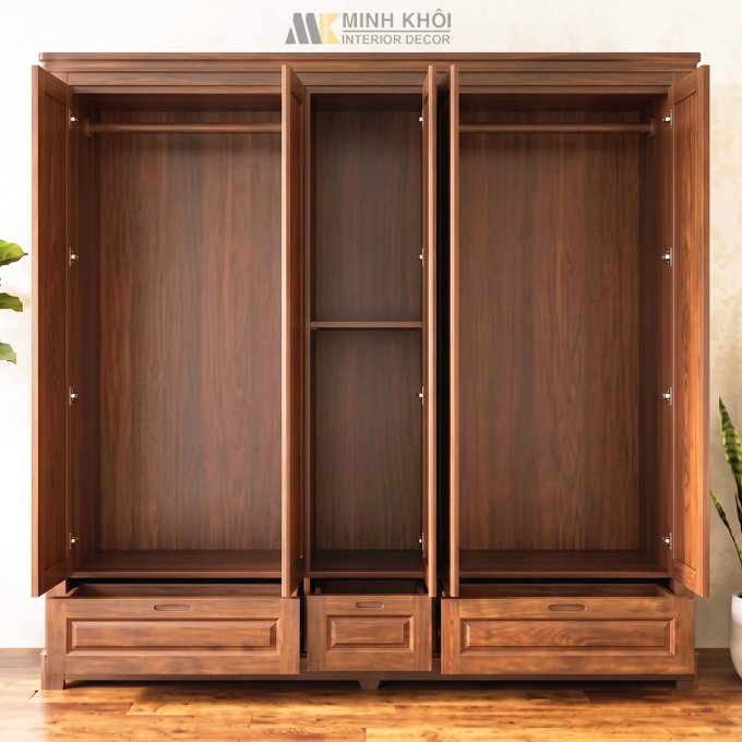 Tủ Quần Áo 5 Cánh Tay Âm - TA864