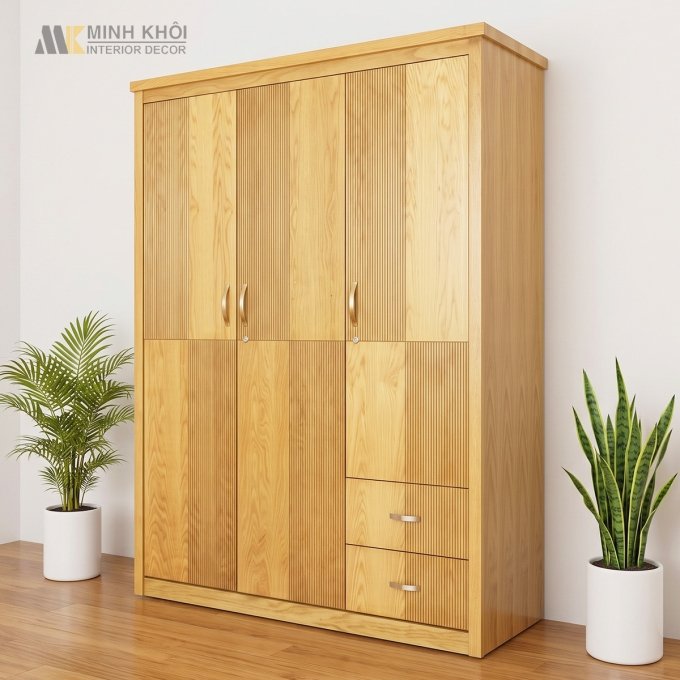 Tủ Quần Áo Gỗ MDF Đẹp 3 Cánh - TA907
