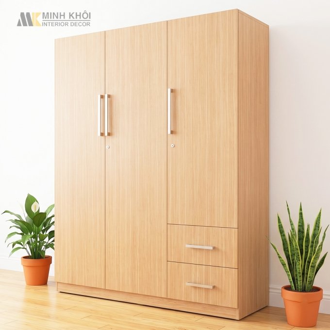 Tủ Quần Áo Gỗ MFC Chống Trầy Chống Thấm 1m6 - TA005