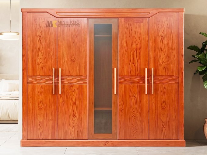 Tủ Quần Áo 5 Cánh Sóng Kính - TA227