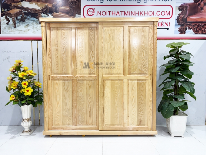Tủ Quần Áo Gỗ Sồi Cửa Lùa Hiện Đại - TA934