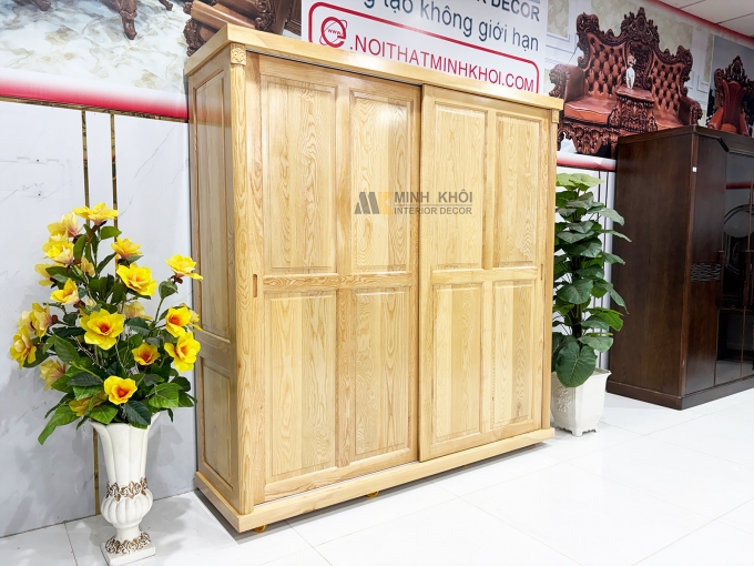 Tủ Quần Áo Gỗ Sồi Cửa Lùa Hiện Đại - TA934