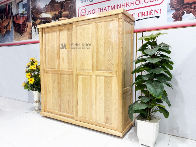 Tủ Quần Áo Gỗ Sồi Cửa Lùa Hiện Đại - TA934