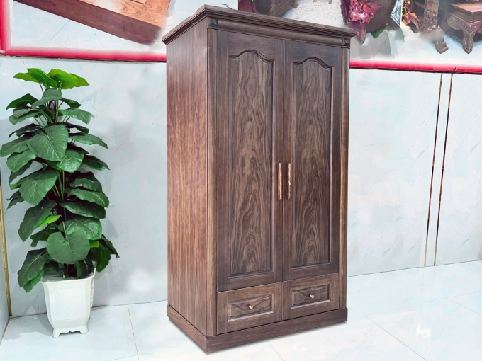 Tủ Quần Áo Gỗ Sồi Màu Óc Chó 2 Cánh – TA859