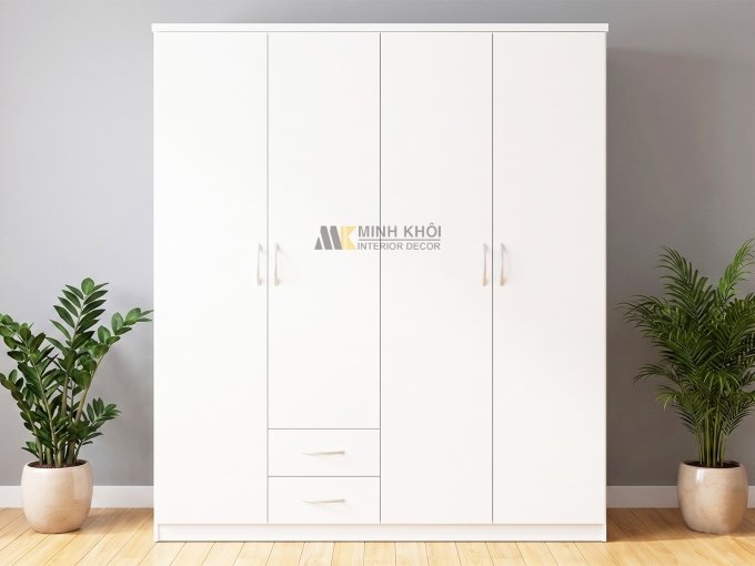 Tủ Quần Áo Màu Trắng 1m8 TA057