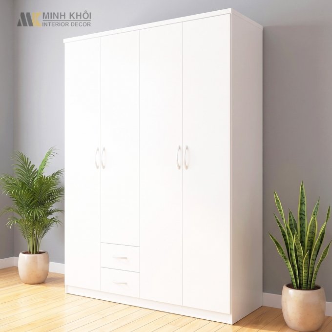 Tủ Quần Áo Màu Trắng 1m8 TA057