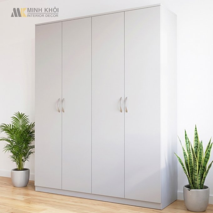 Tủ Quần Áo Màu Trắng Đẹp 1m6 TA056