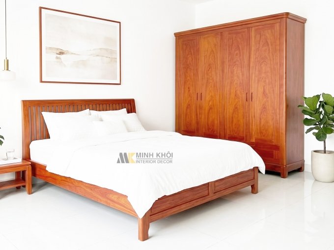 Tủ Quần Áo 4 Cánh Hiện Đại Tay Nắm Âm - TA094