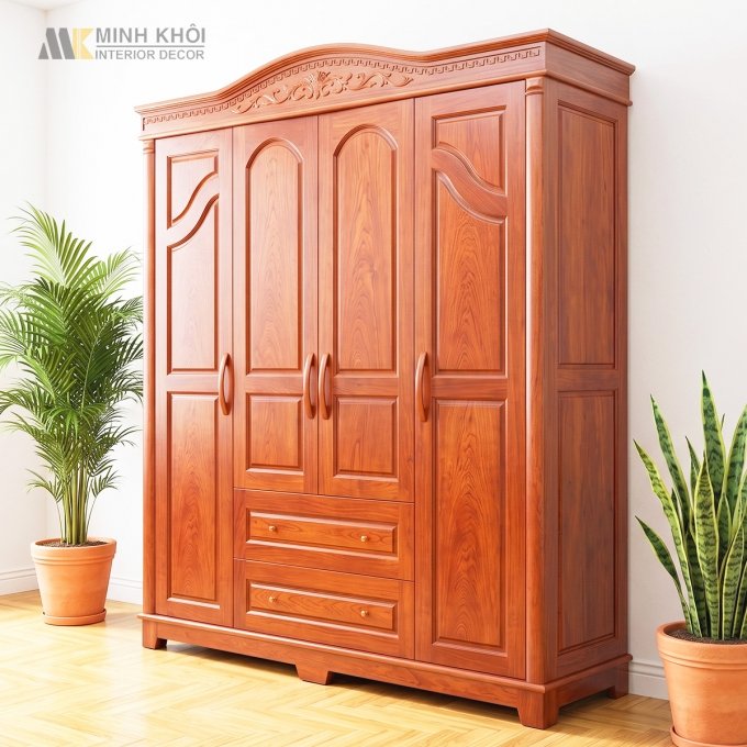 Tủ Quần Áo 4 Cánh Mái Vòm - TA943
