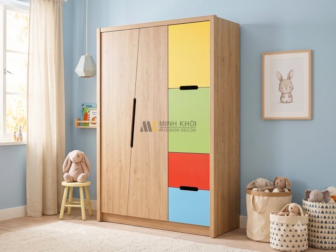 Tủ Quần Áo Trẻ Em Hiện Đại Nhiều Màu Sắc - FCH142N