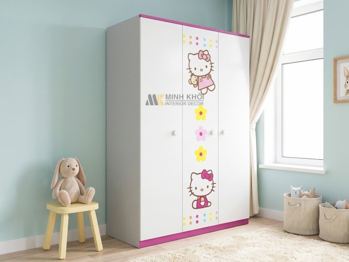 Tủ Quần áo Trẻ Em Hình Mèo Kitty - TATE02
