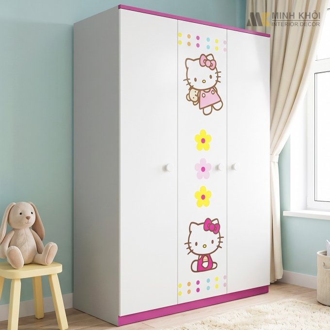 Tủ Quần áo Trẻ Em Hình Mèo Kitty - TATE02