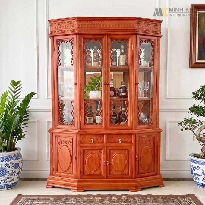 Tủ Rượu Đẹp Thiết Kế Lục Giác - TR902