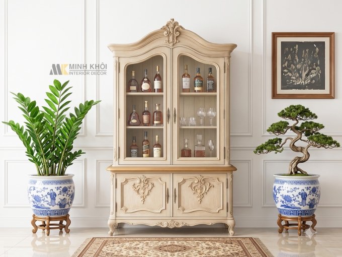 Tủ Rượu Gỗ Gõ Đỏ 2 Cánh 1m2 – TR994