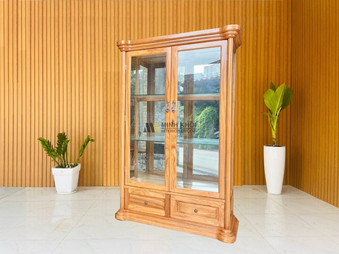 Tủ Rượu Gỗ Gõ Đỏ 2 Cánh Hiện Đại - TR997