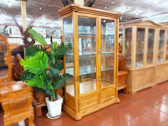 Tủ Rượu Gỗ Gõ Đỏ 2 Cánh Hiện Đại - TR997