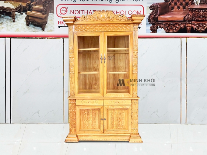 Tủ Rượu Gỗ Gõ Đỏ Tân Cổ Điển – TR993