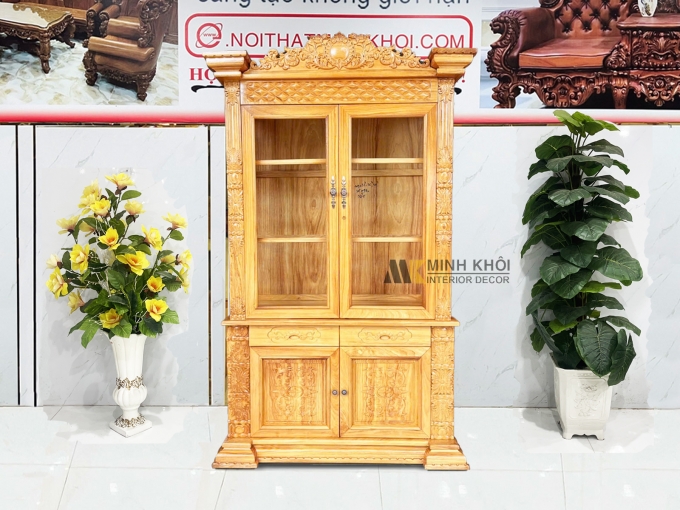 Tủ Rượu Gỗ Gõ Đỏ Tân Cổ Điển – TR993