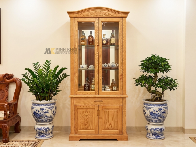 Tủ Rượu Mặt Phẳng 80cm Thiết Kế Mái Vòm – TR992