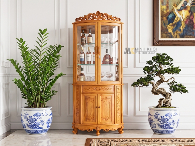 Tủ Rượu Góc Gỗ Gõ Đỏ Cao Cấp - TR2027