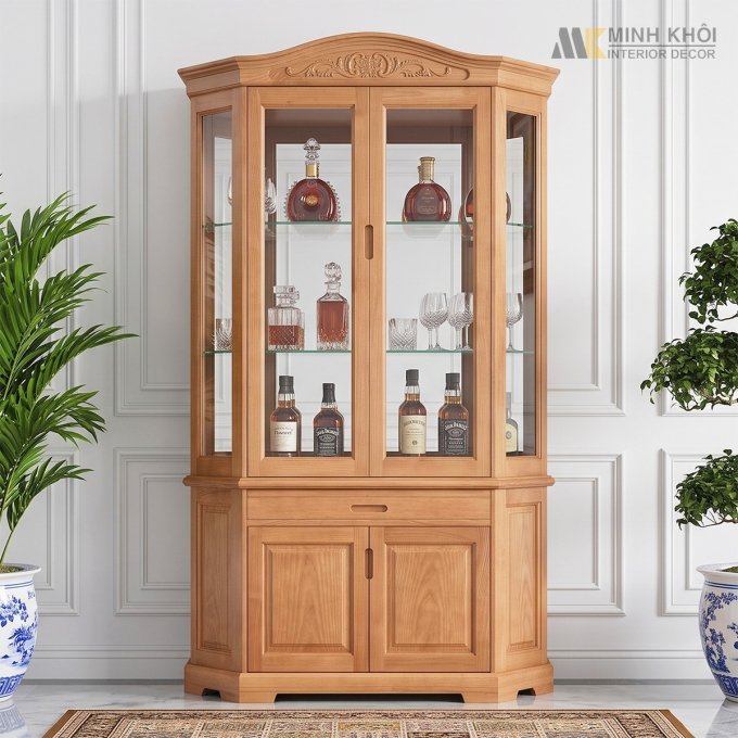 Tủ Rượu Trưng Bày Lục Giác Cao Cấp - TR2026
