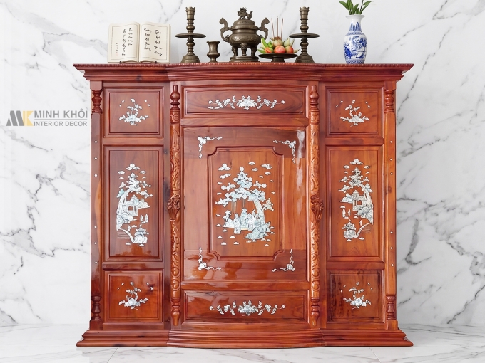 Tủ Thờ Đẹp Gỗ Xoan Đào Mặt Cong - TT901