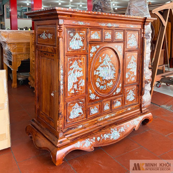 Tủ Thờ Gỗ Cẩm Lai Cẩn Ốc Cao Cấp - TT894