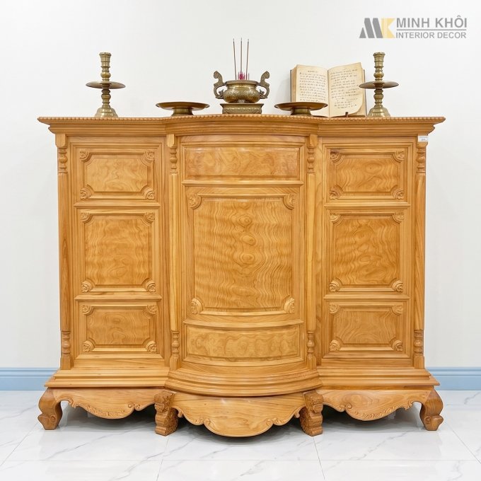 Tủ Thờ Gỗ Gõ Đỏ Mặt Cong Cao Cấp – TT897