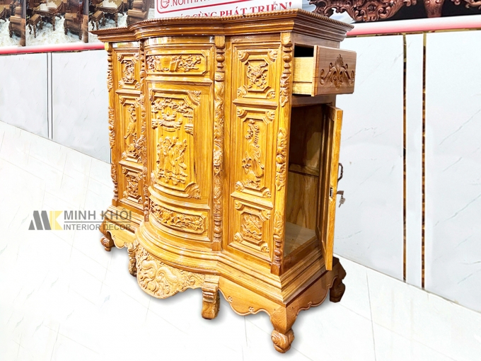 Tủ Thờ Gỗ Gõ Đỏ Phúc Lộc Thọ – TT898