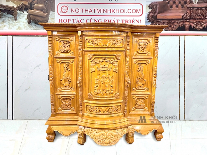 Tủ Thờ Gỗ Gõ Đỏ Phúc Lộc Thọ – TT898