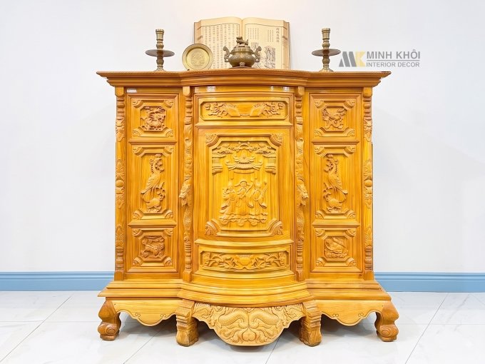 Tủ Thờ Gỗ Gõ Đỏ Phúc Lộc Thọ – TT898