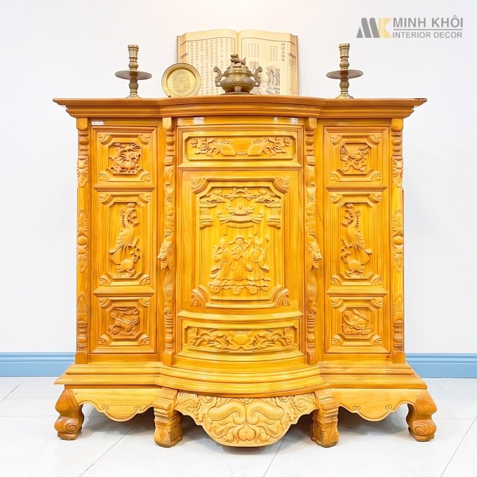Tủ Thờ Gỗ Gõ Đỏ Phúc Lộc Thọ – TT898