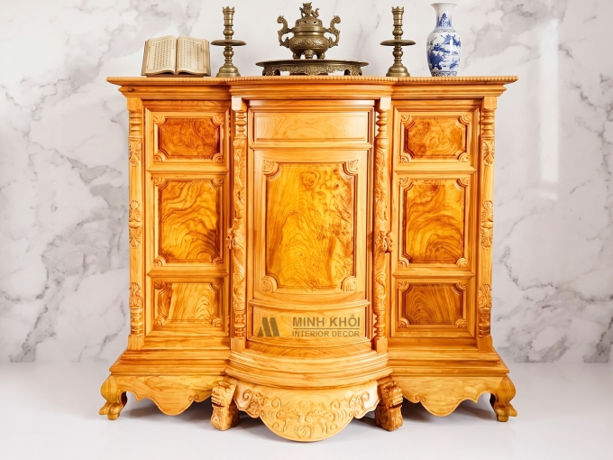 Tủ Thờ Gỗ Gõ Đỏ Trám Lào 1m6 - TT903
