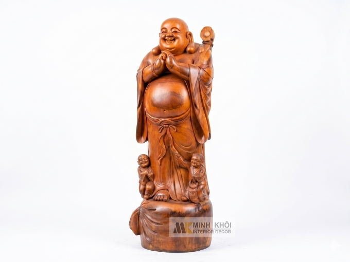 Tượng Gỗ Phật Di Lặc Chúc Phúc - TPG001