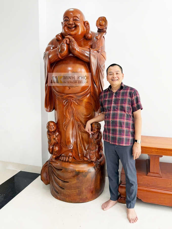 Tượng Gỗ Phật Di Lặc Chúc Phúc - TPG001
