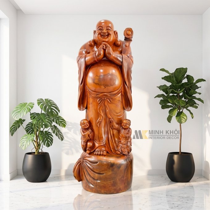 Tượng Gỗ Phật Di Lặc Chúc Phúc - TPG001