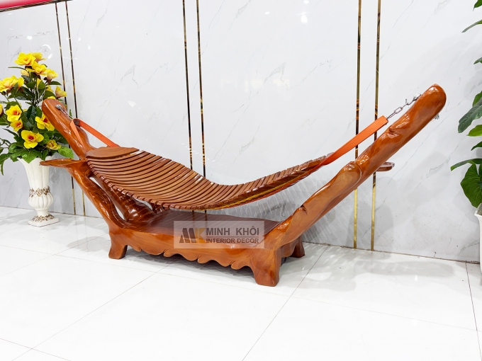 Võng Gỗ Gốc Cây Gõ Đỏ Cao Cấp - VG001