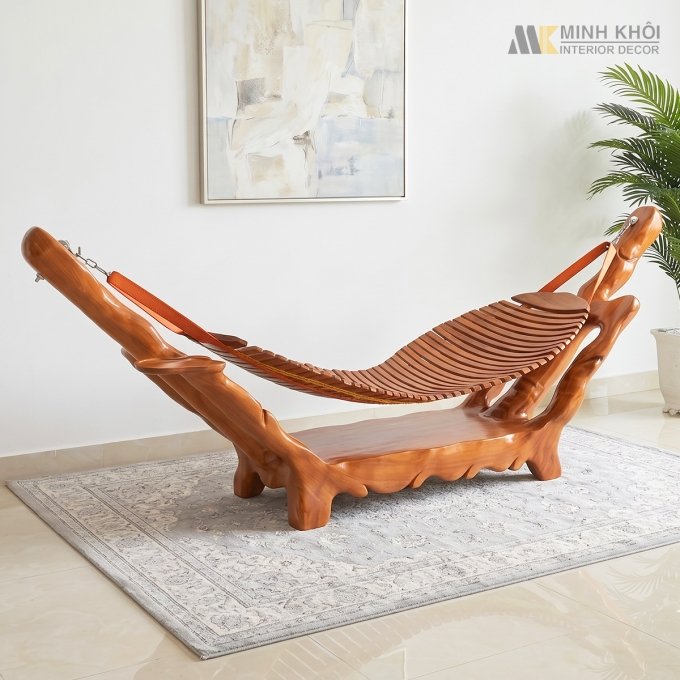 Võng Gỗ Gốc Cây Gõ Đỏ Cao Cấp - VG001
